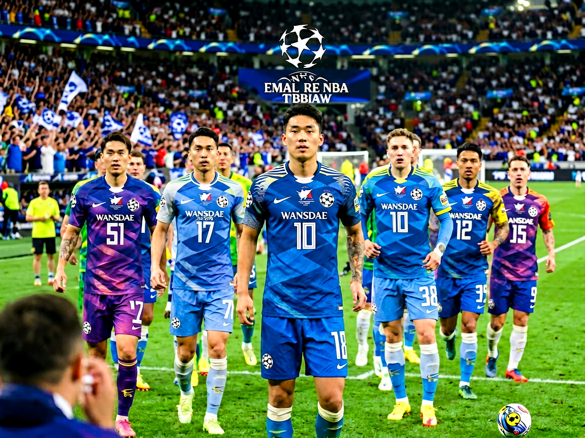 欧冠焦点战现场观众与球队入场画面